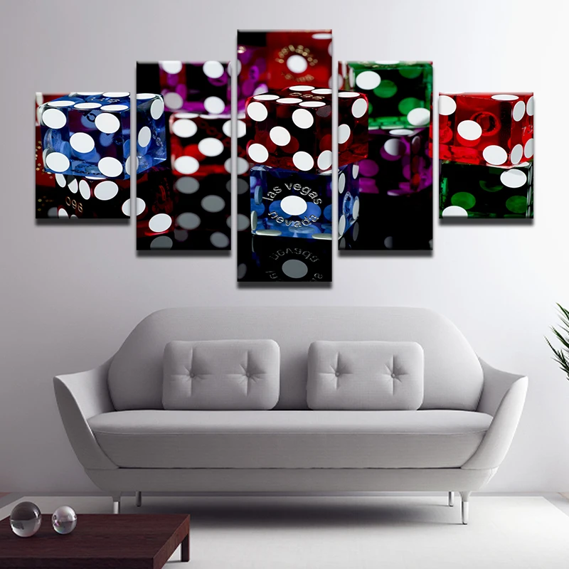 5 шт. постер из фильма в Лас Вегасе кости казино Картина на холсте Настенная