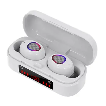 

V7 Bluetooth 5.0 Earphones Binaural Power Display 28H Earbud (In Ear) 300mAh Up 10m 4 times Multi-function