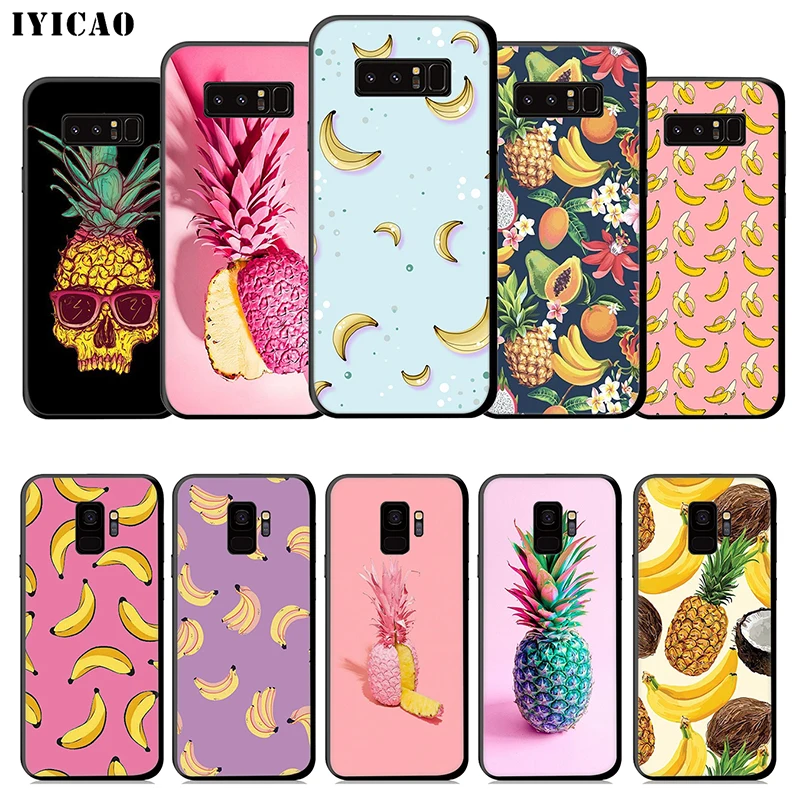 Мягкий чехол IYICAO фруктовый банан ананас для samsung Galaxy S10e S10 S9 S8 Plus S6 S7 Edge Note 10 9 8 TPU |