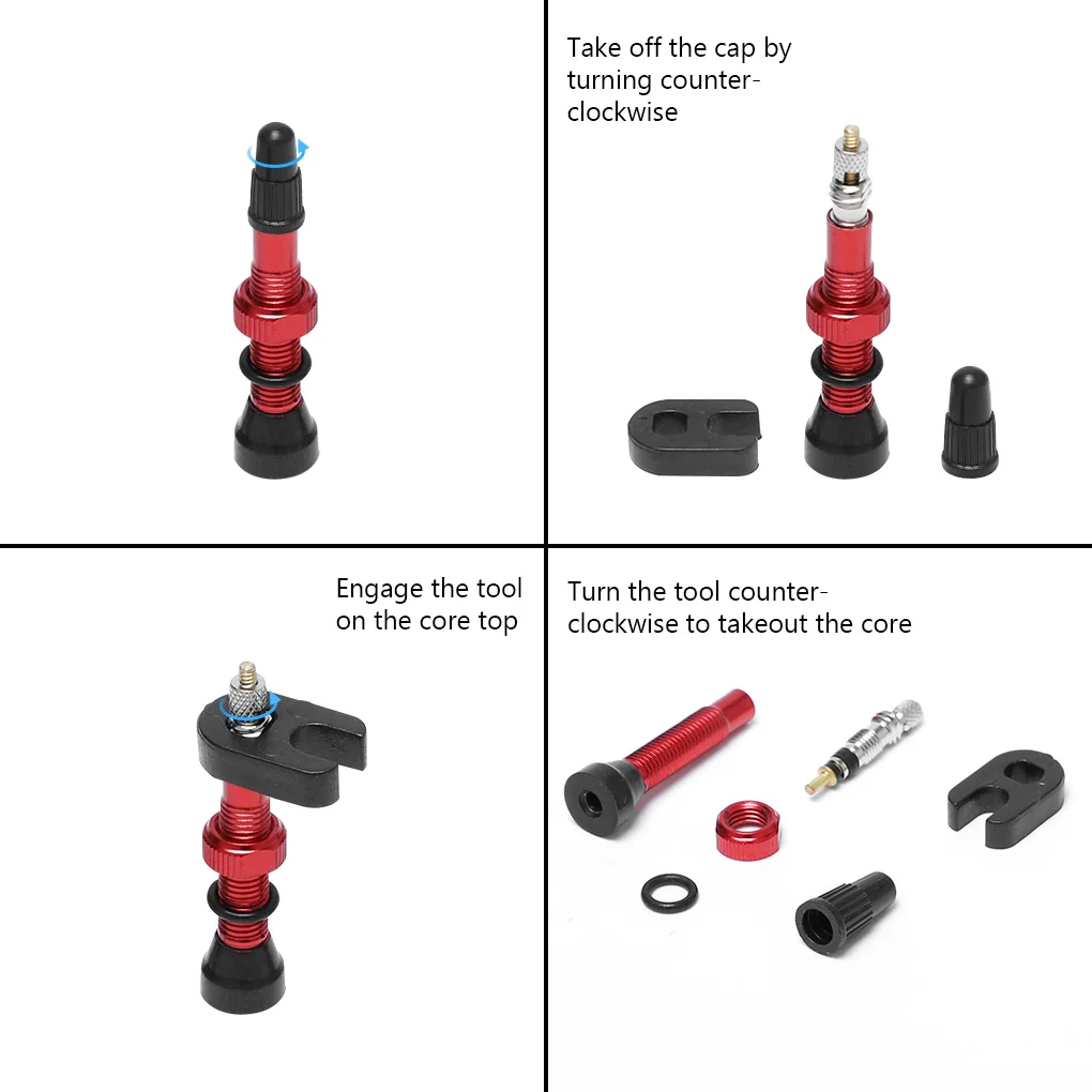 Bicycle 1Pair 48mm/60mm/78mm Presta Valve for Road Tubeless Rim Alloy Or Brass Stem Brass Core W/ Cap & Tool