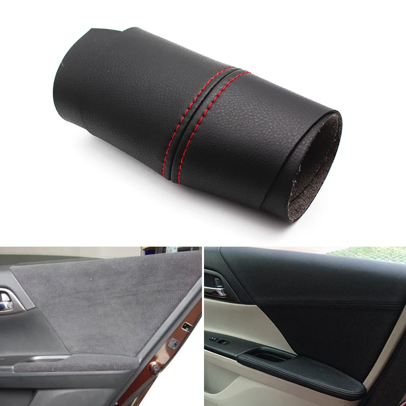 Microfiber Leather Interior Door Handle Armrest Panel Covers Protector Trim For Honda Accord 9th Gen 2014 2015 2016