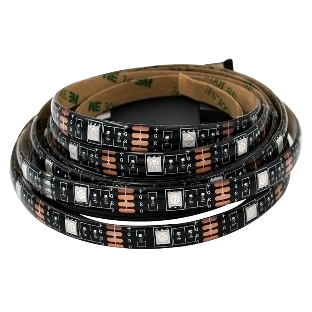 5V USB LED Strip Light RGB Flexible LED Light Tape Ribbon 1M 5M HDTV TV Desktop Screen Backlight Bias Lighting Decor Strip Light 5