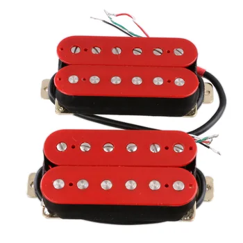 

Red Electric Guitar Pickup Humbucker Zebra with Screws & Spring for 6-string Electric Guitars