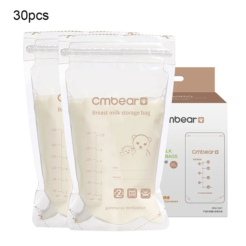

Cmbear 30PCS Breast Milk Storage Bag 220ML BAP Free Breast Milk Storage Freezer Bag Practical Convenient Breast Milk Disposable