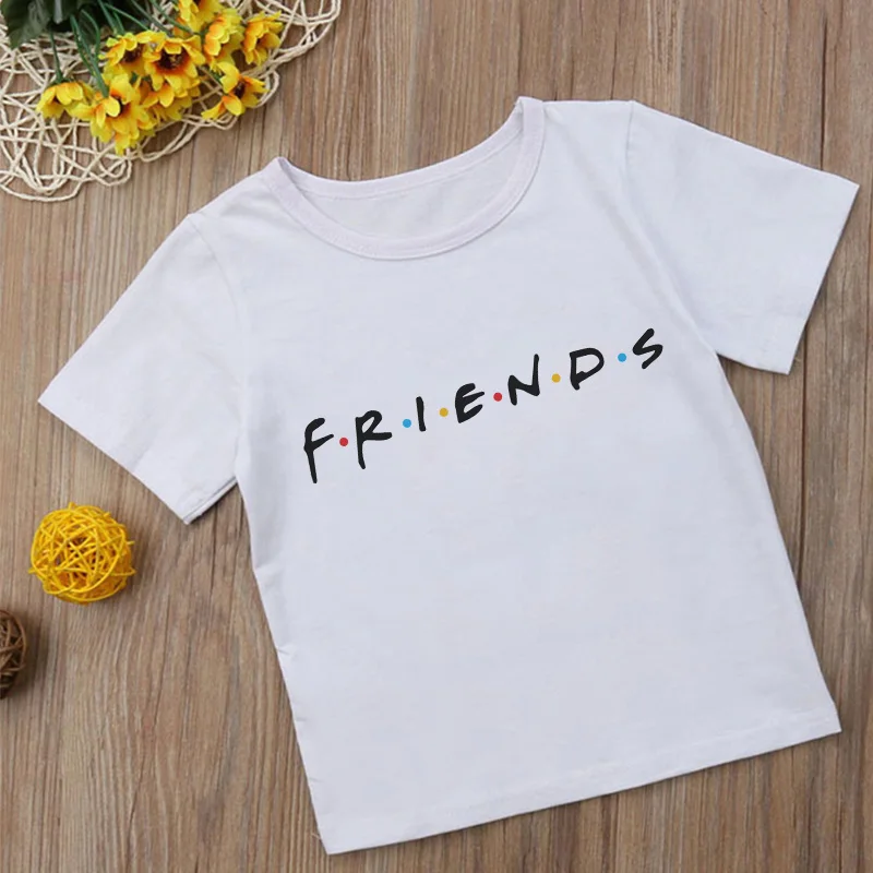 

New Arrival Unisex Girlsboys T Shirt Funny 2022 Cute Friends Letter Print Boys T Shirts White O-Neck Comfortable Tshirt Kids Tee