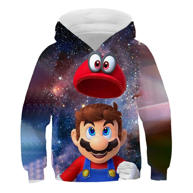 Mario Bros Kids Clothes Hoodies 3D Spring Autumn Sweatshirt Anime Clothes Boy Girl Cosplay Baby Clothes