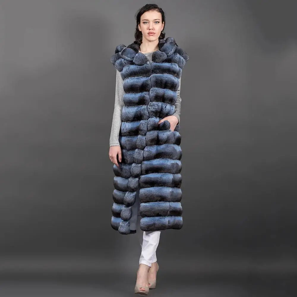 TOPFUR Natural Real Rex Rabbit Fur Coat Women Winter Luxury Fur Collar Jacket 2020 Thick Warm Fashion Chinchilla Fur Female