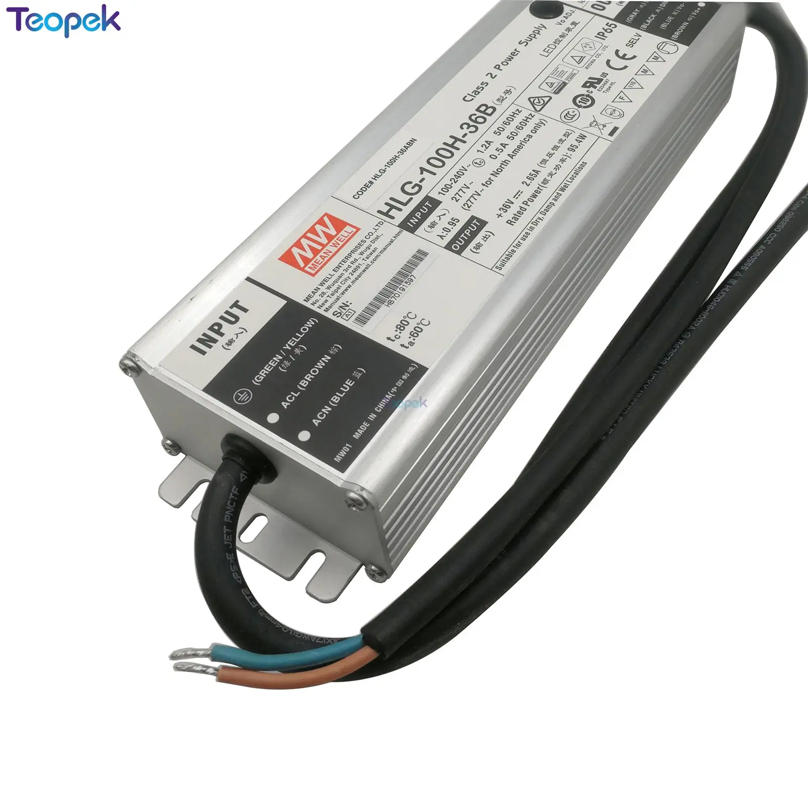 Светодиодный источник питания Meanwell HLG-100H-36B 36 В с регулируемой яркостью IP67 Водонепроницаемый для CREE CXB3590 CXA3050 светодиодный