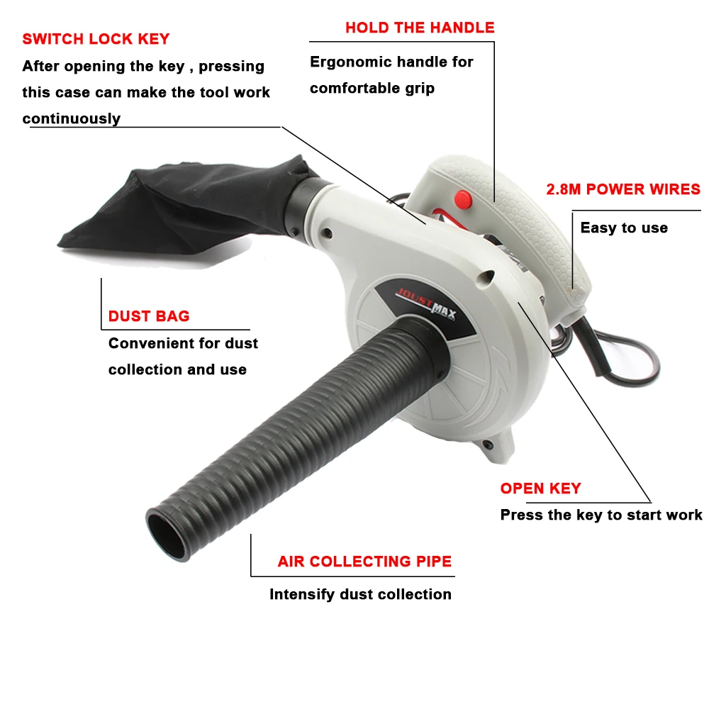  600W Electric Air Blower Vacuum Cleaner Blowing Dust collecting 2 in 1 Computer dust collector clea