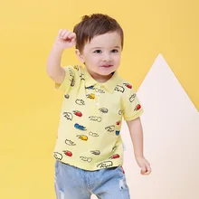 Новинка года; сезон весна-лето; детская футболка детский топ из чистого хлопка в европейском и американском стиле с принтом для мальчиков