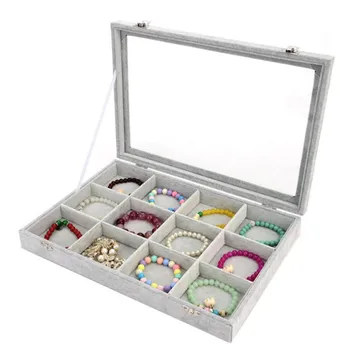 

2020 New Arrival Treasure Box 12 Grid Jewelry Display Box Storage Organizer High Quality Rectangle Shape Composite Material#W