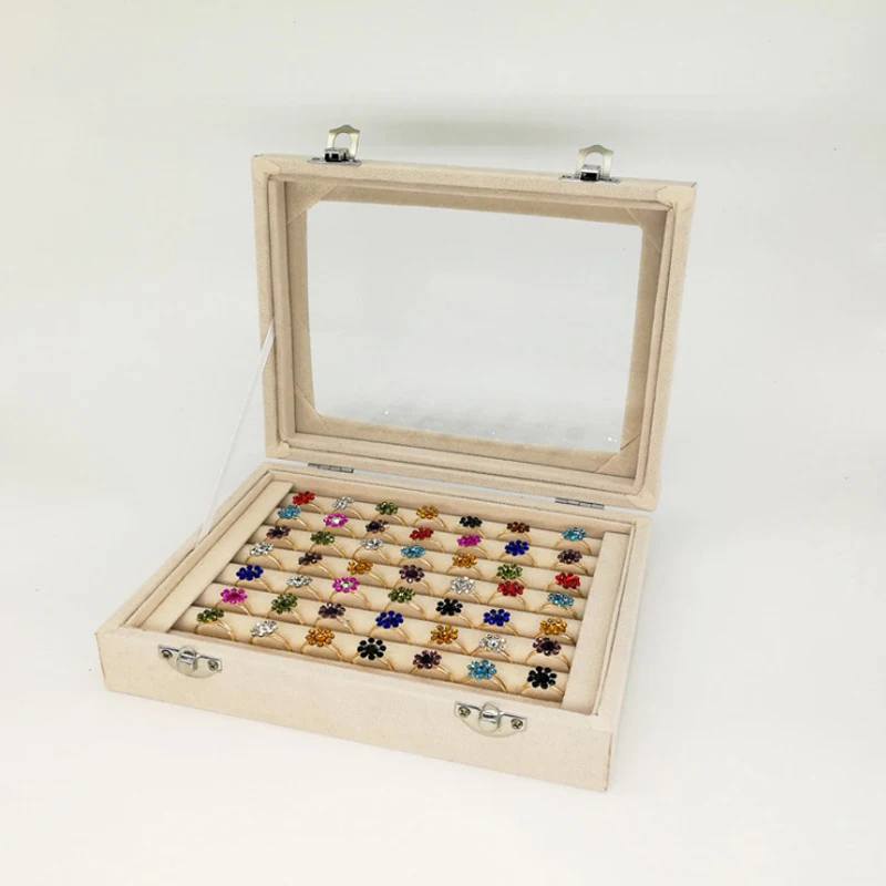 

High-grade Double Lock Velvet Jewelry Box Ring Storage Box Jewelry Box Ring Storage Box Jewelry Box Ring Display Box