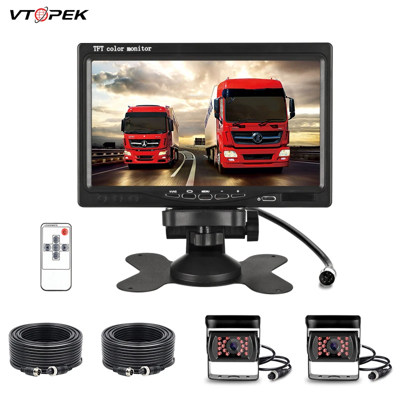 Vtopek " TFT lcd Автомобильный hd-дисплей Водонепроницаемый ночного видения парковочная камера для монитора заднего вида более четкий 18IR светодиодный
