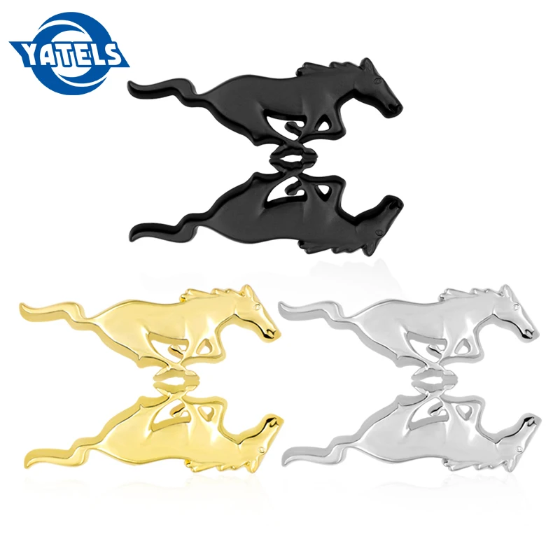 3D Metal Running Horse Logo Car Sticker Fender Emblem Badge Chrome Decal Styling For Ford MUSTRNG Ferrari Window | Автомобили и