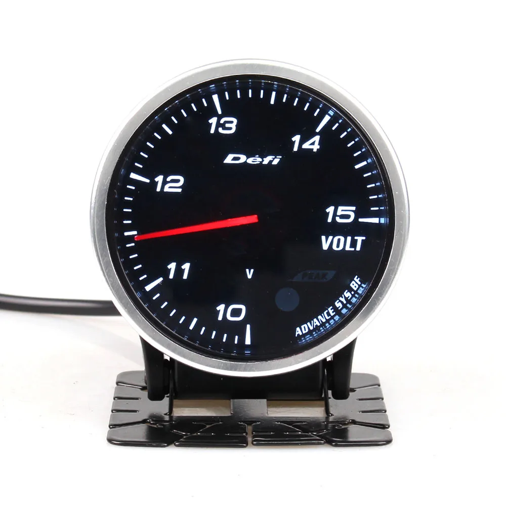 

2.5 Inches 7 Colors Stepper Universal Defi Advance BF 10-15V Voltmeter Black Face Only for 12V vehicles