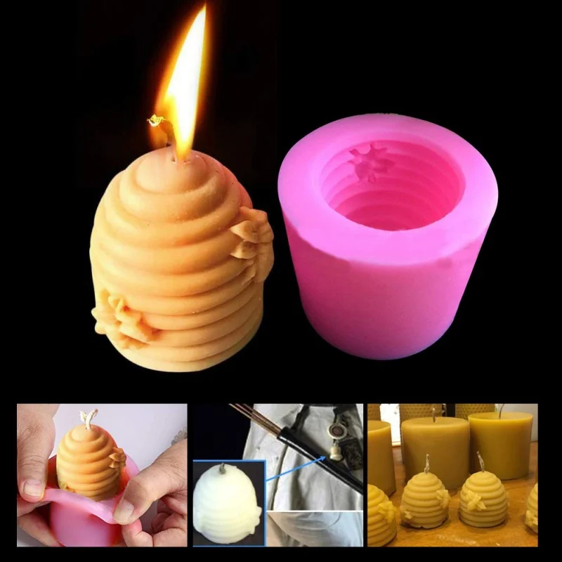 

Silcone Cake Mold Honeycomb With Bee Shape DIY Household Unique Chocolate Mold Kitchen Baking Tools Cake Decorating Tools