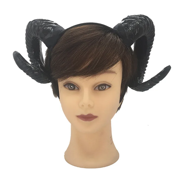 Hairband Accessory Handmade Devil Witch Sheep Horn Headband Cosplay Halloween Headwear Cosplay Photo Props Christmas navidad