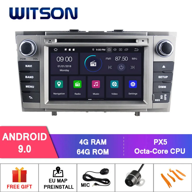 Excellent DE STOCK ! WITSON Android 9.0 Octa core PX5 CAR DVD player For TOYOTA AVENSIS 2008-2013 IPS 4GB RAM 64GB ROM CAR GPS NAVIGATION 0 Excellent DE STOCK ! WITSON Android 9.0 Octa core PX5 CAR DVD player For TOYOTA AVENSIS 2008-2013 IPS 4GB RAM 64GB ROM CAR GPS NAVIGATION 0