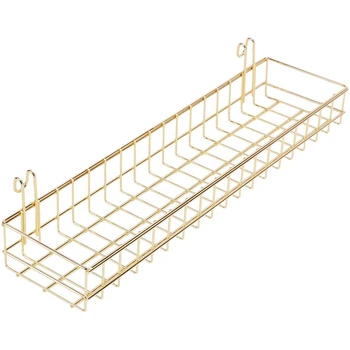

Golden Grid Wall Basket Wire Wall Shelf for Grid Panel Easy Hanging Tray for Cute Things on Your Grid Wall Storage Display