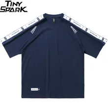 Харадзюку Футболка Мужская Хип-Хоп Уличная футболка с рукавом и принтом летняя футболка с коротким рукавом Китайский Персонаж топы тройники хлопок