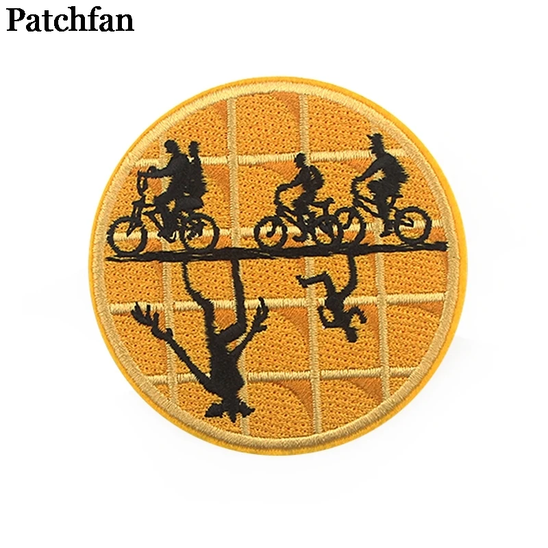 

20pcs/lot Patchfan Stranger things round applique patches diy iron on shoe shirt clothes punk stickers embroideried badges A2258