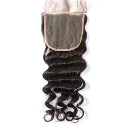 [MissAnna] OneCut высокое бразильские волосы свободная волна 4*4/5*5 кружева закрытие волос Remy Предварительно собранные человеческие волосы
