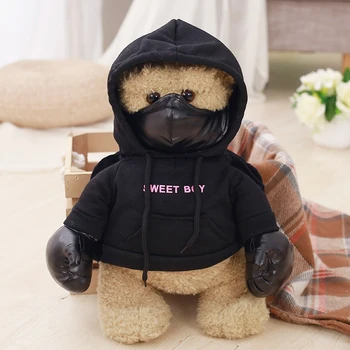 

Boxing bear hand warmer stuffed doll with boxing gloves cool dressed bear children's toys