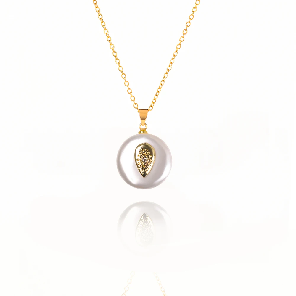 Модное разноцветное жемчужное ожерелье с подвеской в стиле бохо, женское уникальное жемчужное ожерелье с инкрустированным цирконием, ювелирное изделие, подарок - Окраска металла: N1318-15