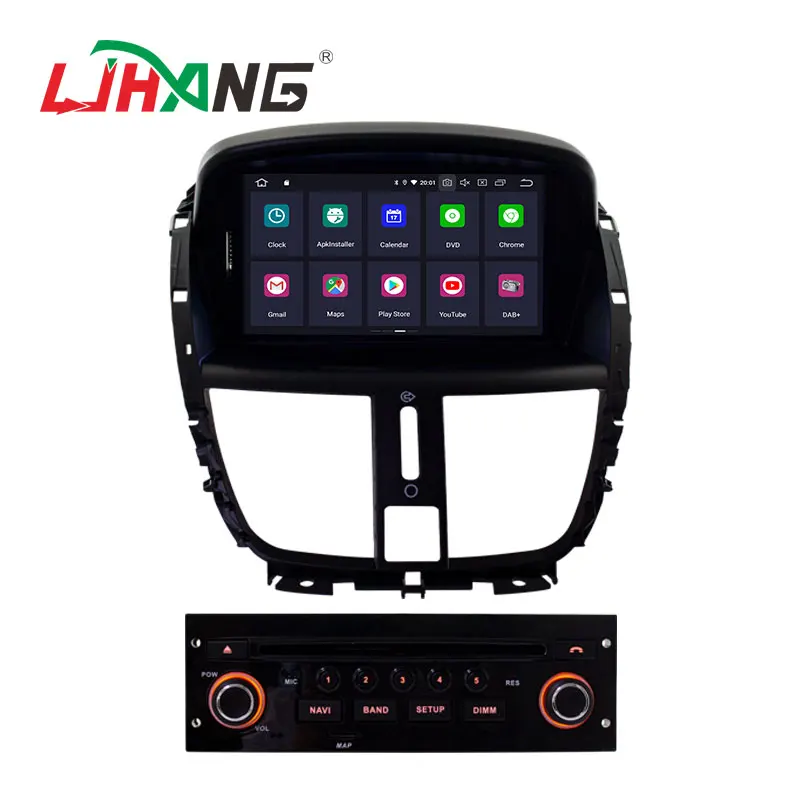 LJHANG Android 10 автомобильный мультимедийный плеер для Peugeot 207 2007 2014 WIFI 1 Din