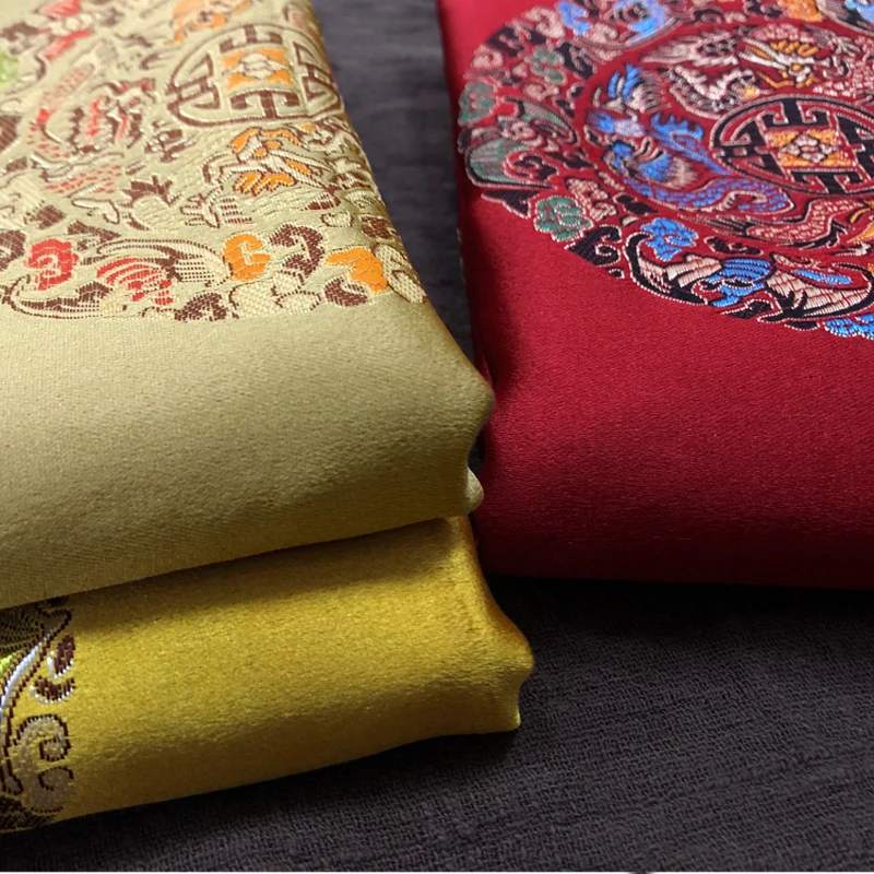

size100cm*150cm Thick Chinese Damask Costume Dress Robes Qipao Clothes Kimono Satin Plum Jacquard Brocade Fabric