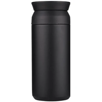 

350ML Cup Vacuum Flask Stainless Steel Thermo Cup Bottle Thermo Double Wall Thermal Coffee Mug Travel Tumbler-Black