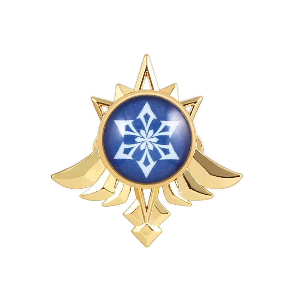 Game Genshin Impact Eyes Of God Mondstadt Pins Brooches Luminous 7 Element Kawaii Cosplay Badges