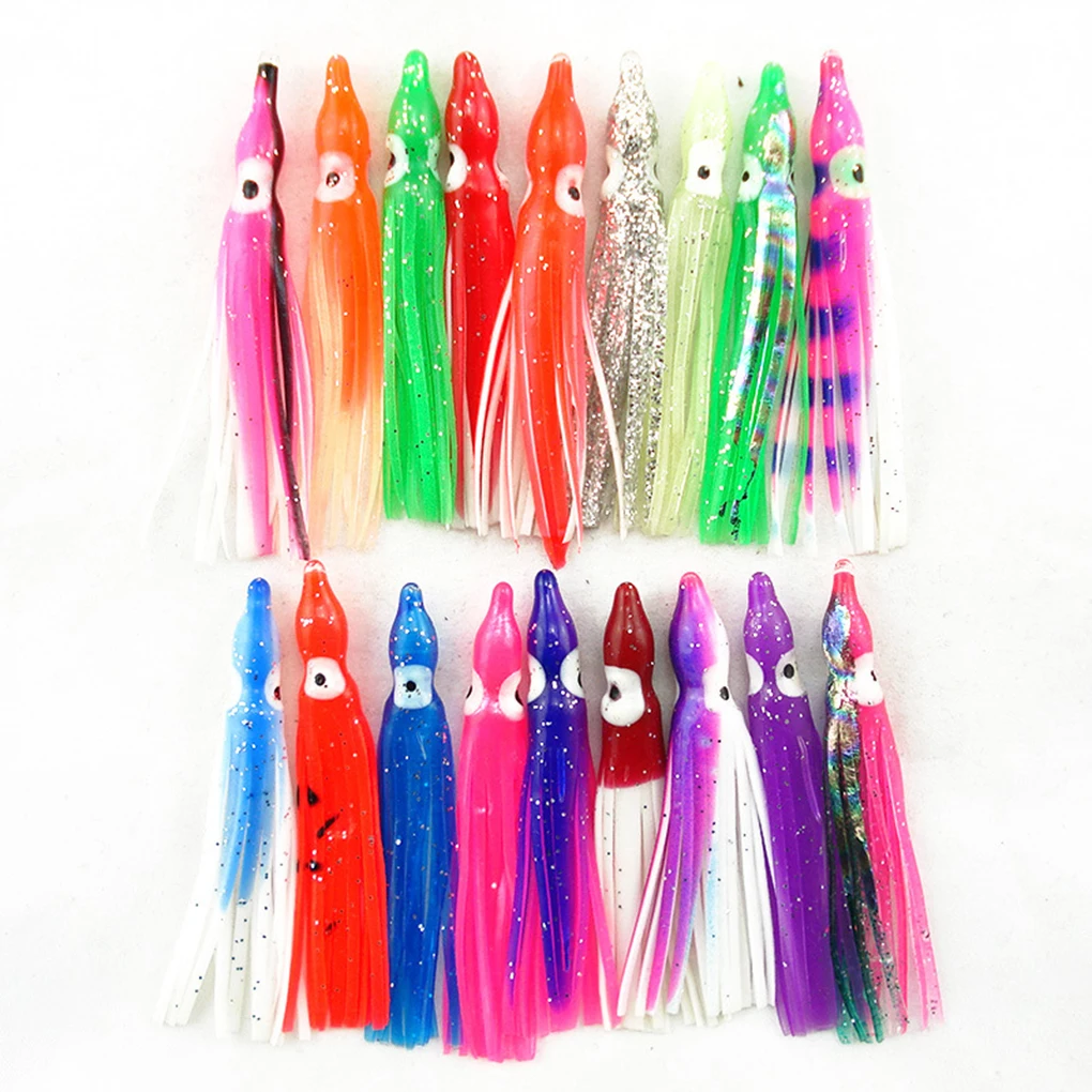 10pcs 6cm PVC Luminous Squid Soft Bait Octopus Squid Bodies Luminous Lures Glow in Dark