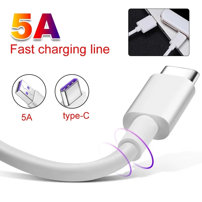 Быстрая зарядка 5А usb type C кабель USB 3,1 быстрое зарядное устройство type-C супер зарядный кабель для huawei P10 P20 Pro mate 10 USB