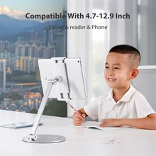 

BEWISER Tablet Stand Three Shaft Design Multi Angle Adjustable Tablet Support Desktop Aluminum Hands Free Cell Phone Holder