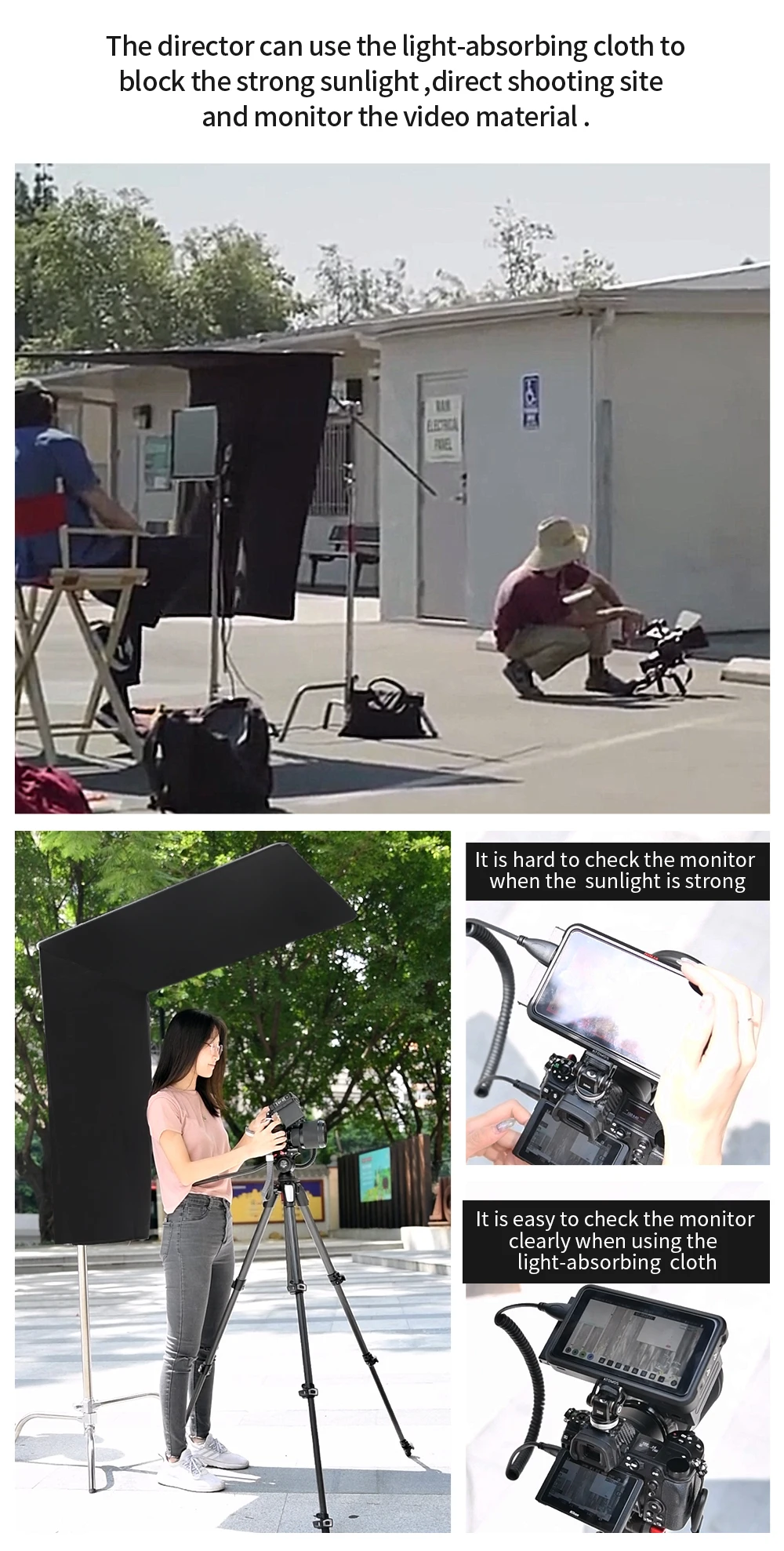 Removable Video Studio Stainless steel Flag Panel Reflector Diffuser Fotografia