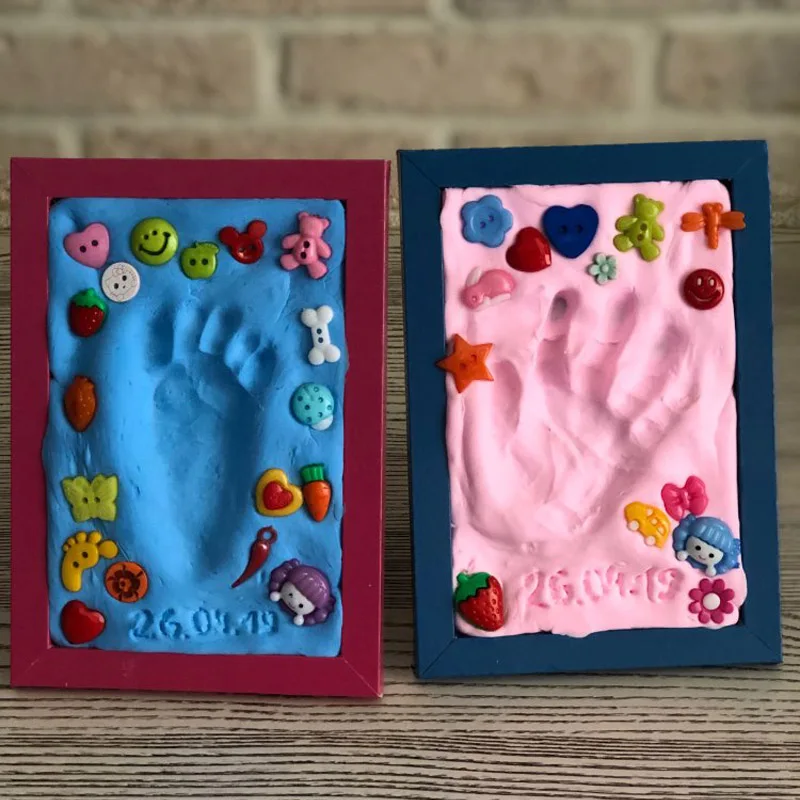 Детские руки ноги Inkpad воздушная сушка мягкая глина ребенок Handprint Набор для отпечатка ступней литье родитель-ребенок ручной Inkpad DIY игрушки 30 г
