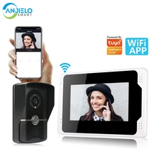 Tuya – visiophone intelligent HD 1080P filaire avec écran LCD de 7 pouces, wi fi, 1200TVL, IP65, caméra d'extérieur, système d'interphone vidéo pour la maison, détection de mouvement 