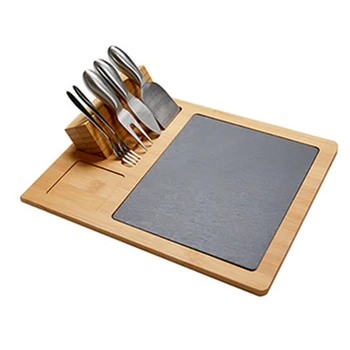 

Cheese Board Nan Bamboo Rock Board Cutlery Cup Set Eating Steak Western Tableware Cheese Board