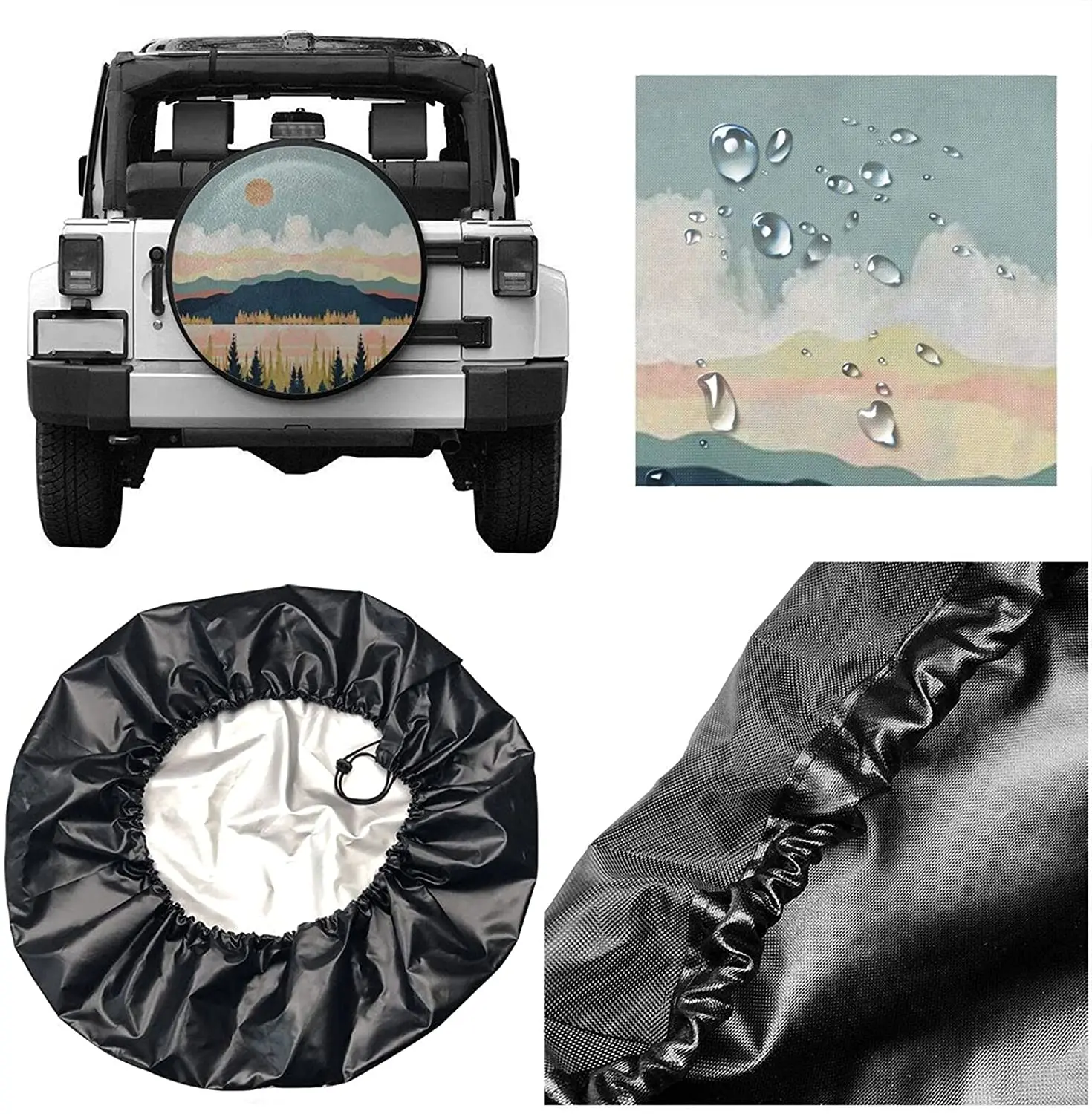 Cozipink Rivers Mountains Natural Scenery Spare Tire Cover Lake Landscape  Wheel Protectors Weatherproof Universal Car Covers AliExpress