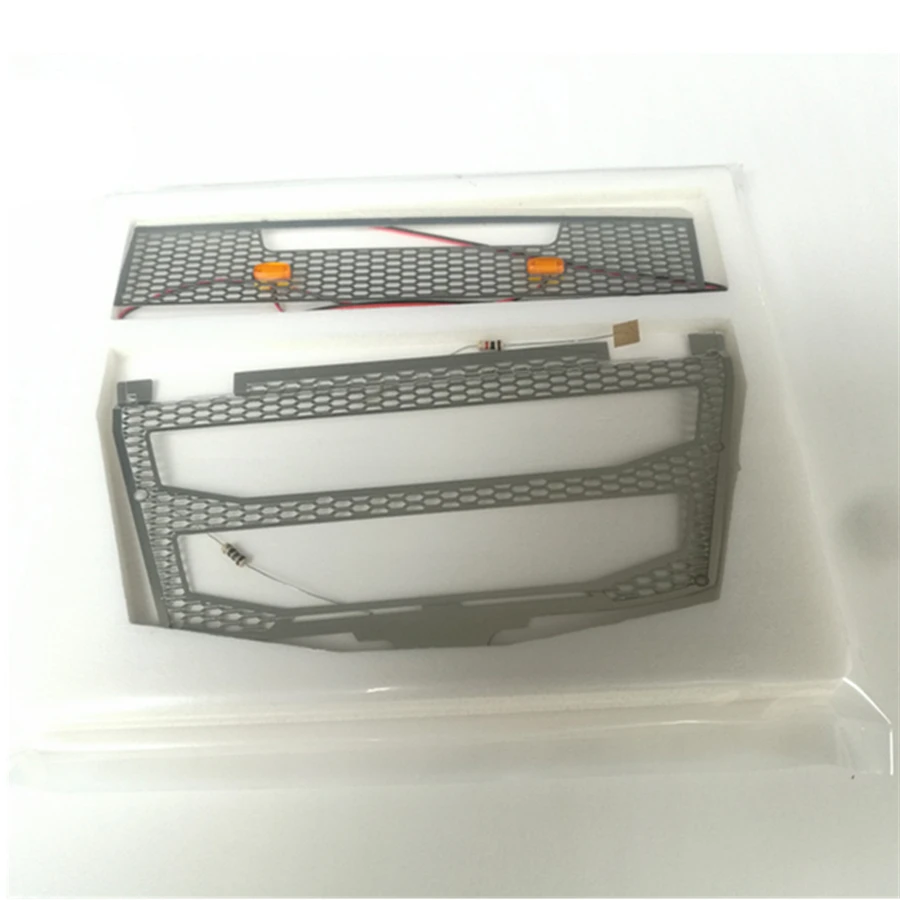 

Rc Toys Model Truck Body Front Metal Intake Grille With Lights For 1/14 Scale Remote Control Car Tamiya F16 56360 Accessories