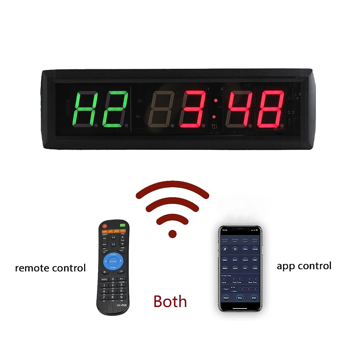 1.8 Edition Bluetooth App Controlled Optional LED Interval Timer for Crossfit, Tabata, HIIT, EMOM, MMA, Boxing