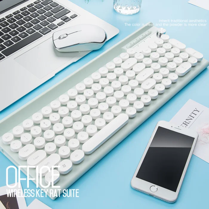 Rechargeable Wireless Keyboard Mouse Combo with Receiver for Office Home Gaming VH99