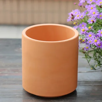 

Straight-Cut Red Ceramic Pot Succulent Small Flower Pot Stoneware Simple Clay Ceramic Pots