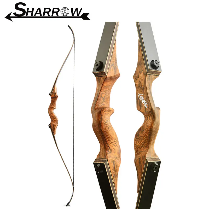 Details about   60" Takedown Recurve Bow 20-60lbs 15'' Wooden Riser Archery Bow Hunting Shooting 