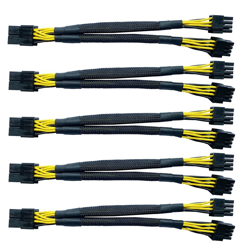 5 шт. GPU VGA PCI-E 8-контактный разъем мама к двойному 8(6 + 2) контакту папа PCI Express адаптер