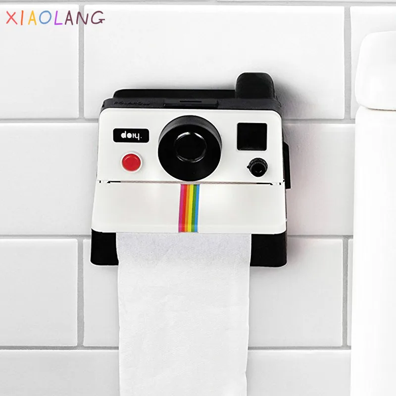 

New WC Tissue Box Creative Retro Polaroid Camera Shape Inspired Tissue Boxes Toilet Roll Paper Holder Box Bathroom Retro Decor
