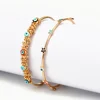 Lucky Eye Multi Color Star Turkish Evil Eye Bangle Bracelet Gold Color Copper Cuff Bangle for Women Girls Fashion Jewelry BE64 2