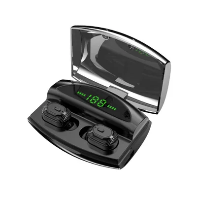 XG20 TWS Мини Bluetooth наушники 3500 мАч светодиодный дисплей стерео беспроводные наушники водонепроницаемые спортивные музыкальные наушники с микрофоном - Цвет: Черный