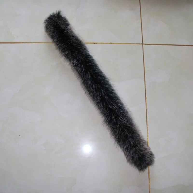 Fox Fur Trim Winter Warm 75cm Length Genuine Fur Clothes Accessory Coat Sweater Collar Scarf Women Children